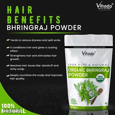 Vihado Natural Bhringraj Powder for hair growth and conditioning - 50g (Pack of 1)-thumb3