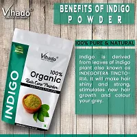 Vihado Pure Organic Natural (Indigofera Tinctoria) Indigo Leaf Powder for black hair 50g (Pack of 1)-thumb1