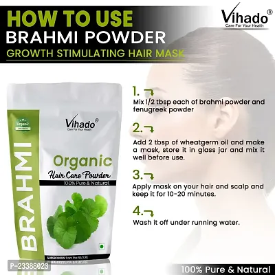 Vihado chemical free pure Brahmi powder for hair treatments  hair growth 500g (Pack of 1)-thumb4