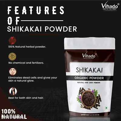 Vihado 100% Natural Organic Shikakai Powder for Hair Growth and Shine 50g (Pack of 1)-thumb4