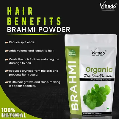 Vihado chemical free pure Brahmi powder for hair treatments  hair growth 500g (Pack of 1)-thumb3