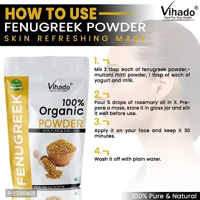 Vihado Organic Natural  Fenugreek Seed Powder (methi) 400g (Pack of 1)-thumb5