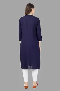 Stylish Blue Cotton Solid Kurta-thumb1