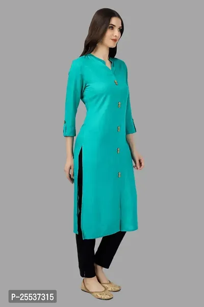 Stylish Green Cotton Solid Kurta-thumb4