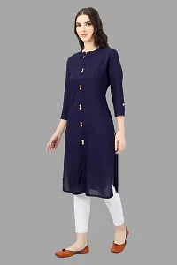 Stylish Blue Cotton Solid Kurta-thumb3