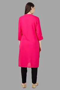 Stylish Pink Cotton Solid Kurta-thumb1