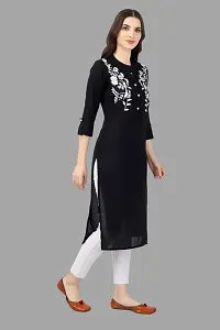 Stylish Black Cotton Embroidered Kurta-thumb2