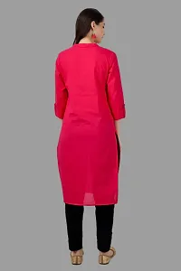 Stylish Pink Cotton Solid Kurta-thumb1