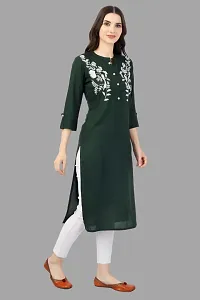 Stylish Green Cotton Embroidered Kurta-thumb2