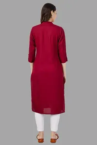 Stylish Maroon Cotton Embroidered Kurta-thumb1