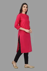 Stylish Pink Cotton Solid Kurta-thumb3