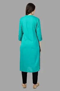 Stylish Green Cotton Solid Kurta-thumb1