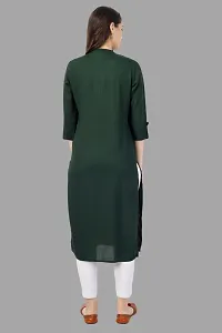 Stylish Green Cotton Embroidered Kurta-thumb1