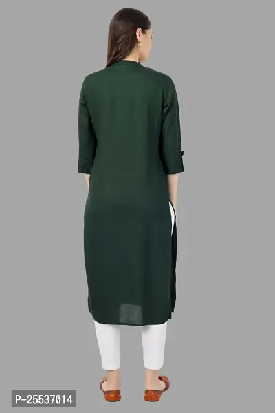 Stylish Green Cotton Embroidered Kurta-thumb2