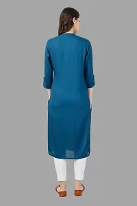 Stylish Blue Cotton Embroidered Kurta-thumb1