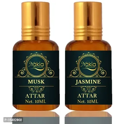 Nakia Musk Attar  Jasmine Attar (Combo Pack 10ml*2) Roll-on Alcohol-Free Perfume Oil For Men And Women