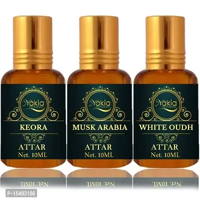 Nakia Keora, Musk Arabia  White Oud Attar (Combo Pack 10ml*3) Roll-on Alcohol-Free Perfume Oil For Men And Women-thumb0