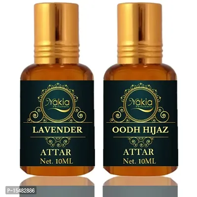 Nakia Lavender And Oodh Hijaz Attar (Combo Pack 10ml*2) Roll-on Alcohol-Free Perfume Oil For Men And Women