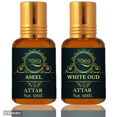 Nakia Aseel Attar  White Oud Attar (Combo Pack 10ml*2) Roll-on Alcohol-Free Perfume Oil For Men And Women-thumb0