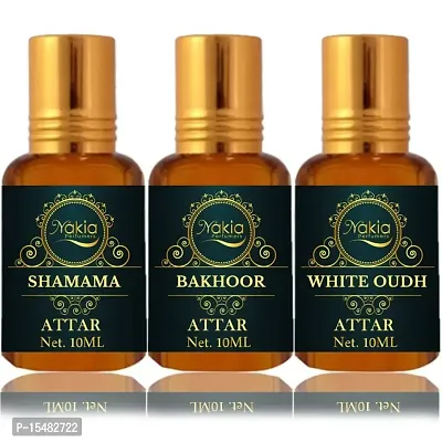 Nakia Shamama Attar, Bakhoor Attar  White Oud Attar 10ml Roll-on Alcohol-Free For Men And Women Combo Pack Of 3