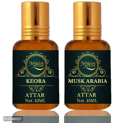 Nakia Keora Attar  Musk Arabia Attar (Combo Pack 10ml*2) Roll-on Alcohol-Free Perfume Oil For Men And Women