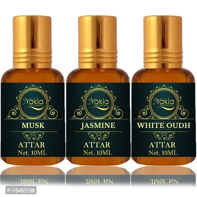 Nakia Musk, Jasmine  White Oud Attar (Combo Pack 10ml*3) Roll-on Alcohol-Free Perfume Oil For Men And Women-thumb0