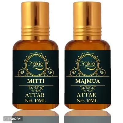 Nakia Mitti And Majmua Attar (Combo Pack 10ml*2) Roll-on Alcohol-Free Perfume Oil For Men And Women