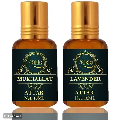 Nakia Mukhallat Attar  Lavender Attar (Combo Pack 10ml*2) Roll-on Alcohol-Free Perfume Oil For Men And Women