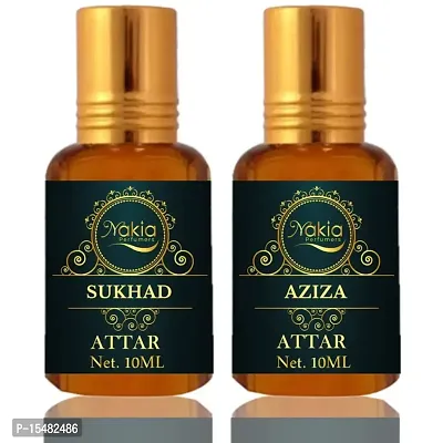 Nakia Sukhad Attar  Aziza Attar (Combo Pack 10ml*2) Roll-on Alcohol-Free Perfume Oil For Men And Women