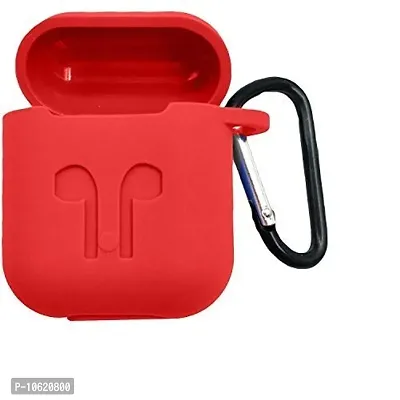 RBT Shock Proof Protection Cover Case Compatible For Airpods-1  2 Wireless Headset Headphones Earphone (AIRPOD Cover 1 and 2, Red)-thumb0