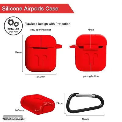 RBT Shock Proof Protection Cover Case Compatible For Airpods-1  2 Wireless Headset Headphones Earphone (AIRPOD Cover 1 and 2, Red)-thumb2