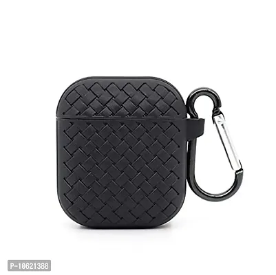 RBT Shock Proof Protection Sleeve Skin / Protective Case Cover Compatible for Air_pods 12 Weave Wireless Headset  |Device Not Included| (Black)