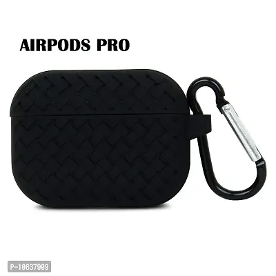 RBT Shock Proof Cover Case Compatible with AirPods Pro /Case Cover for AirPod Pro Wireless Headset |Device Not Included| (Tough Case) (Weave, Black)-thumb0