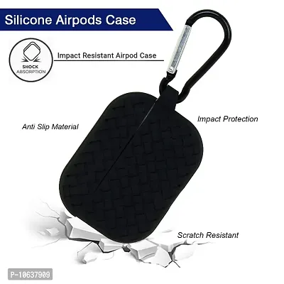 RBT Shock Proof Cover Case Compatible with AirPods Pro /Case Cover for AirPod Pro Wireless Headset |Device Not Included| (Tough Case) (Weave, Black)-thumb2