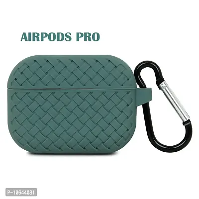 RBT Shock Proof Cover Case Compatible with AirPods Pro /Case Cover for AirPod Pro Wireless Headset |Device Not Included| (Tough Case) (Weave, Green)-thumb0