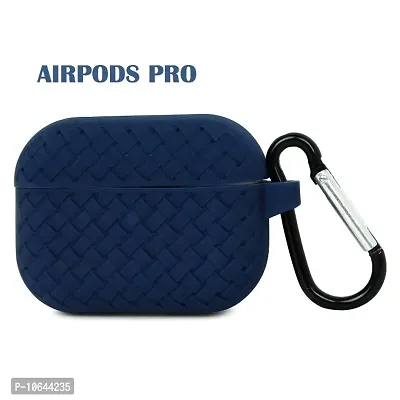 RBT Shock Proof Cover Case Compatible with AirPods Pro /Case Cover for AirPod Pro Wireless Headset |Device Not Included| (Tough Case) (Weave, Navy Blue)-thumb0