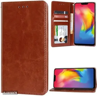 RBT Leather Finish Vintage Flip Flap Wallet/Card Holder  Inbuilt Stand | Shockproof Back Cover Case for Oppo A71   - Brown-thumb3
