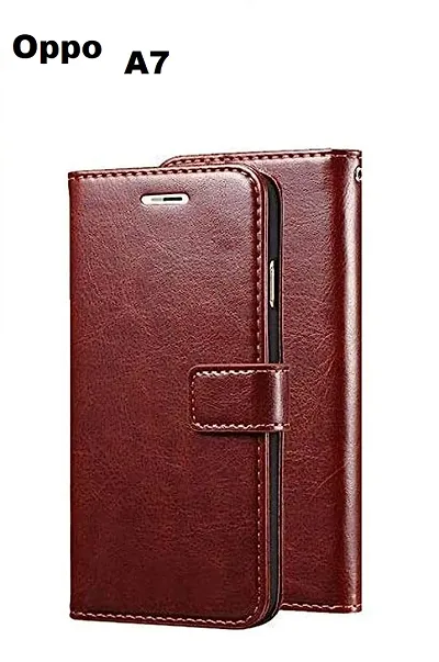 ClickCase? Vintage Series Exicutive Business Leather Wallet Flip Back Case Stand with 3 Card Slots & Money Pocket Magnetic Cover for Honor 10 (Brown)
