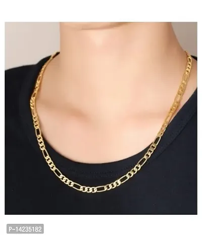 Golden Chain For Boys Stylish Neck Chain Mens Jewellery Gold Chain For Men Boys Gold-plated Plated Brass Chain (23 Inch)Water And Sweat Proof Jawellery-thumb3
