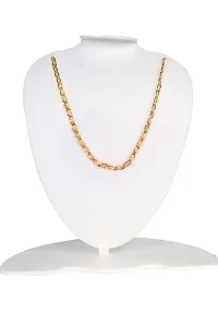 One Gram Gold Plated Brass Chain  for men Gold-plated Plated Brass Chain (20 Inch)Water And Sweat Proof Jawellery-thumb3