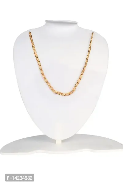 One Gram Gold Plated Brass Chain  for men Gold-plated Plated Brass Chain (20 Inch)Water And Sweat Proof Jawellery-thumb4