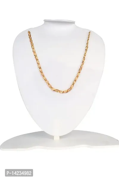 One Gram Gold Plated Brass Chain  for men Gold-plated Plated Brass Chain (20 Inch)Water And Sweat Proof Jawellery-thumb5