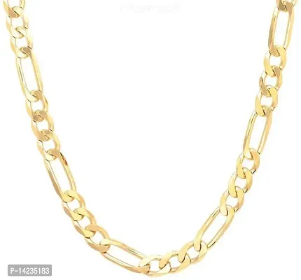 Golden Chain For Boys Necklace Chains For Men Girls Stylish  Fancy King Design Gold-plated Plated Brass Chain (23 Inch)Water And Sweat Proof Jawellery-thumb3