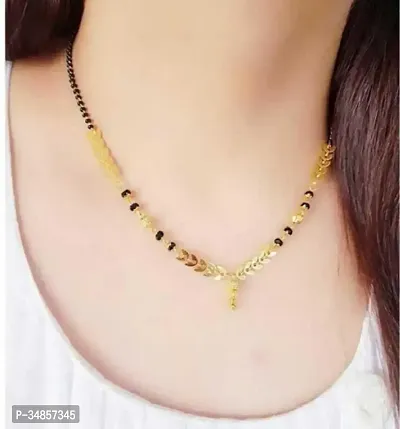 Stylish Golden Brass Antique Agate Mangalsutra For Women-thumb0