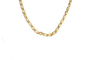 One Gram Gold Plated Brass Chain  for men Gold-plated Plated Brass Chain (20 Inch)Water And Sweat Proof Jawellery-thumb1