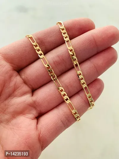 One Gram Gold Plated Chain  (MG607 C) Gold-plated Plated Brass Chain (23 Inch)Water And Sweat Proof Jawellery