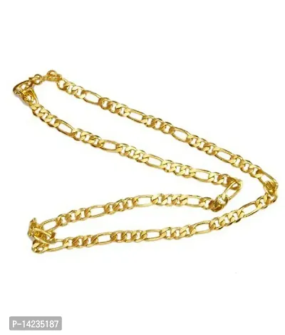 1 Gram Gold plated Chain For Boys and Man Alloy, Stainless Steel Chain Gold-plated Plated Alloy Chain (23 Inch)Water And Sweat Proof Jawellery-thumb3