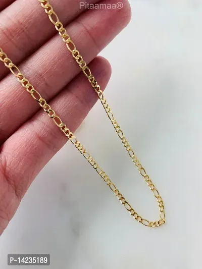 1 Gram Gold plated Chain For Boys and Man Gold-plated Plated Brass Chain (23 Inch)Water And Sweat Proof Jawellery