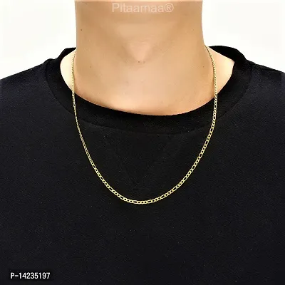 Men's 14k Solid Yellow Gold Figaro  Chain Necklace - Gold chain, figaro chains, real Gold chain (23 Inch)Water And Sweat Proof Jawellery
