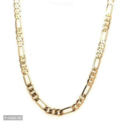 Gold-plated Plated Brass Chain (23 Inch)Water And Sweat Proof Jawellery-thumb0